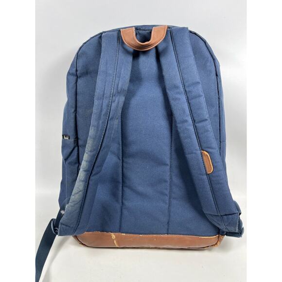 HERSCHEL Backpack Pop Quiz Canvas Leather Trim Waterproof Blue 22L - Picture 6 of 16